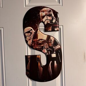 Star Wars Metal Tin Sign with 2 Nail Holes for Hanging 18” x 9” Letter S Phasma